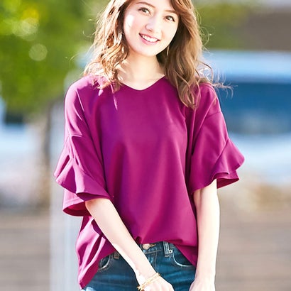アロッタ Alotta 【4つの機能付】フリル袖Tシャツブラウス （ラズベリー） -ファッション通販 FASHION WALKER