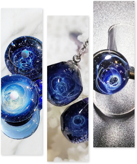 青いガラス小物が見たい！