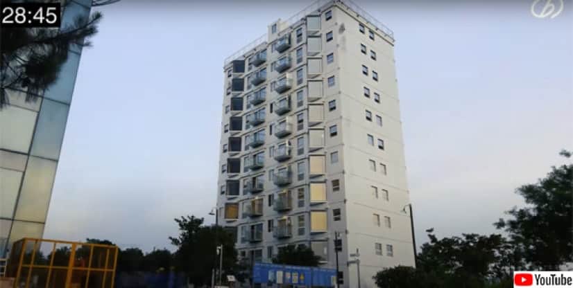 29時間で10階建てのビルが建つだとぅ!?超爆速建設工事の様子を早回しで見る動画