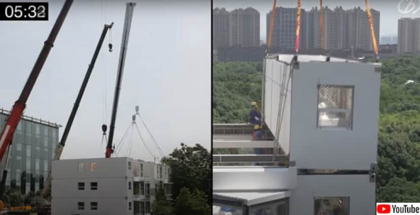 29時間で10階建てのビルが建つだとぅ!?超爆速建設工事の様子を早回しで見る動画