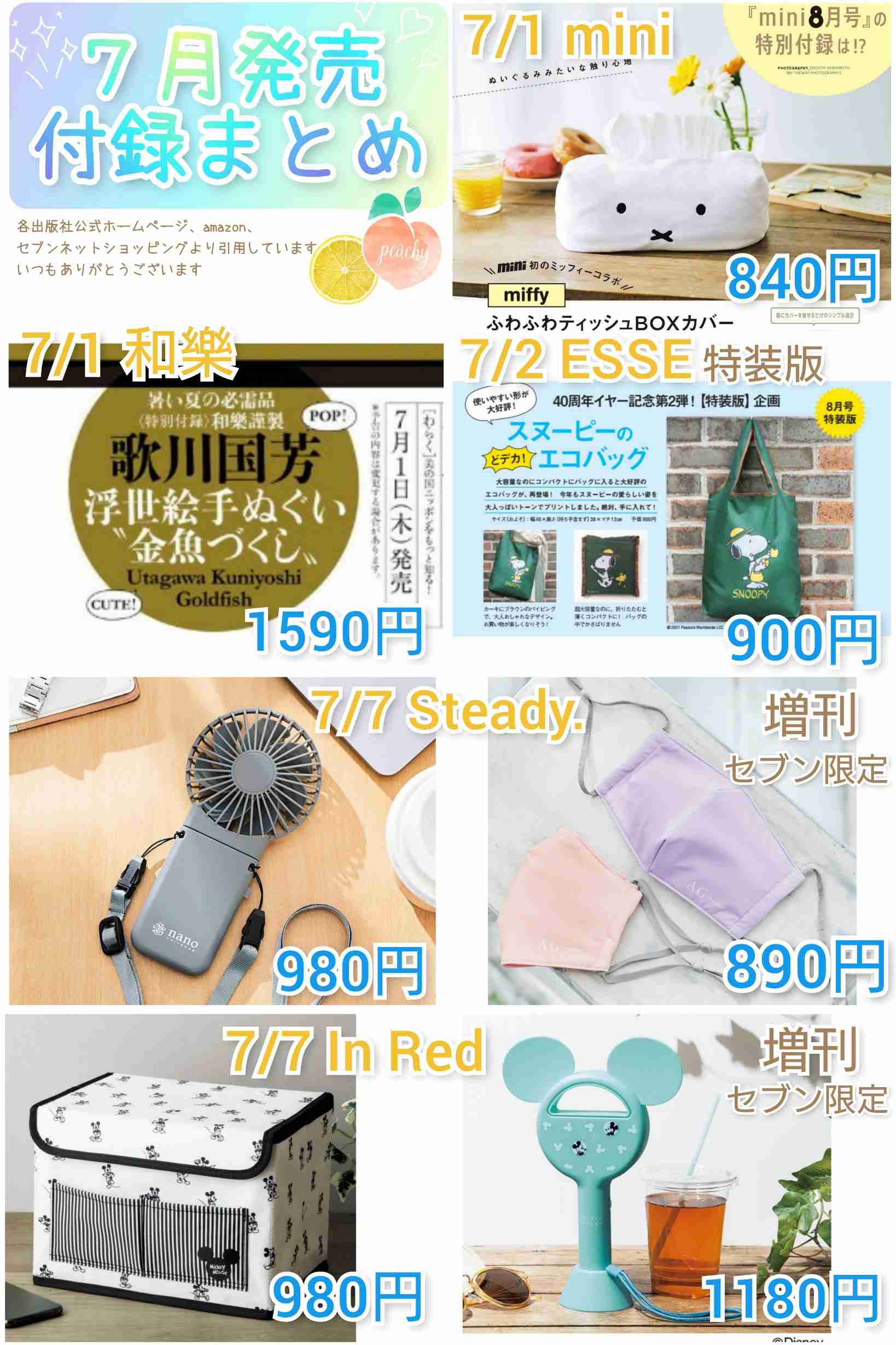  【定期トピ】雑誌付録8・9月号
