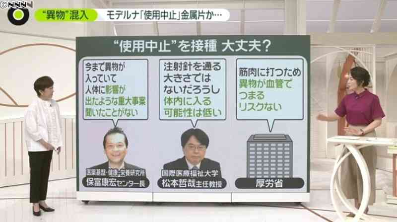 モデルナに異物混入…専門家「影響ない」｜日テレNEWS24