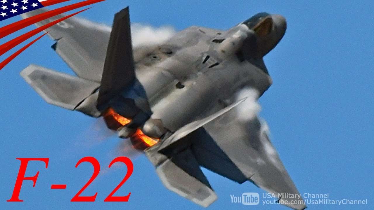 F-22ラプターの凄まじい機動力のアクロバット･デモフライト - YouTube