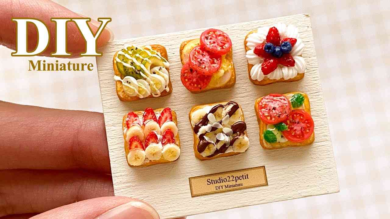 【粘土】ミニチュアのトーストアレンジ 6種類【ミニチュアフード】DIY Miniature 6 types of toast arrangement | Clay - YouTube