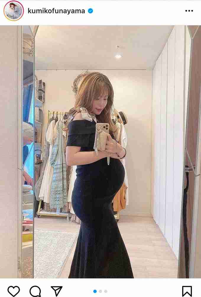 くみっきー(舟山久美子)　臨月のふっくらおなか披露　体重10キロ増も「マタニティ服、一枚も購入せず」