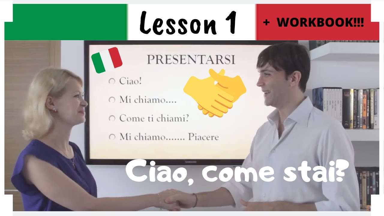 Learn Italian in 30 Days | #1 | Italian Greetings (Eng/Ita Subs + WORKBOOK) - YouTube