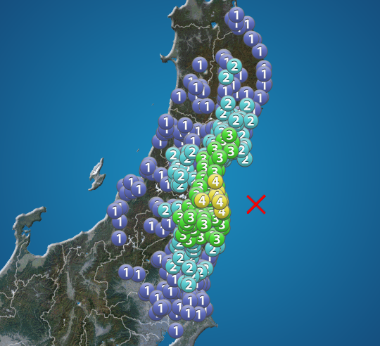 福島県・宮城県で震度4　津波の心配なし　M5.2 - ウェザーニュース