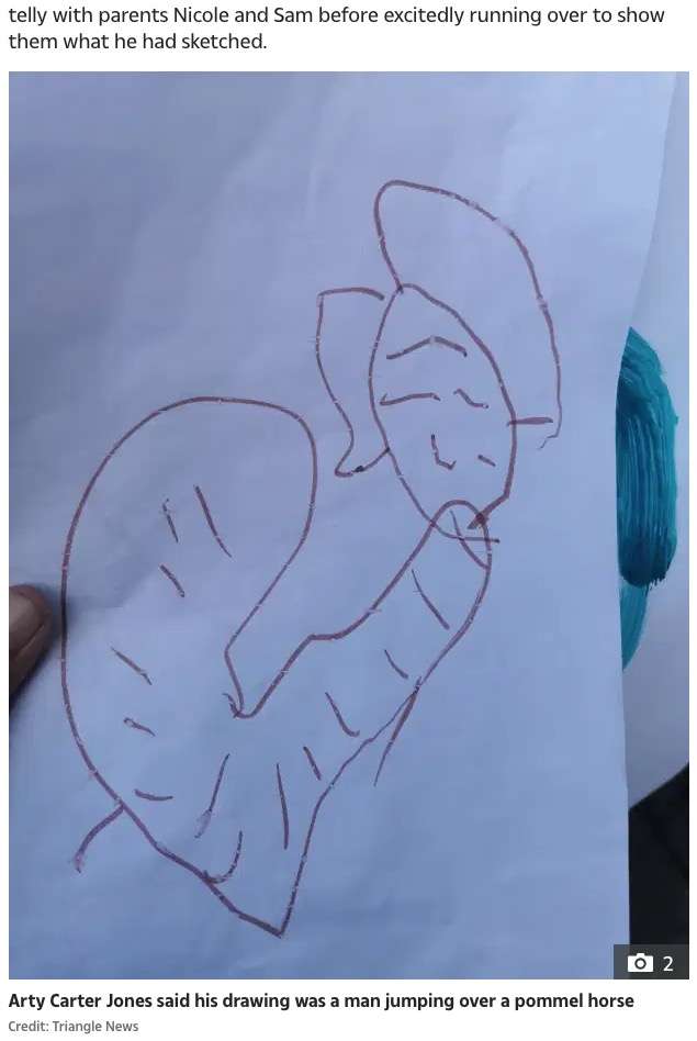 4歳児が描いたオリンピック選手の絵、Facebookに投稿も「成人向け」と削除される（英）