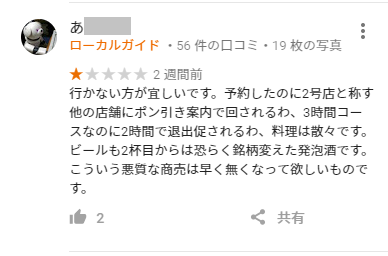 悪い口コミ投稿しますか？反映されましたか？