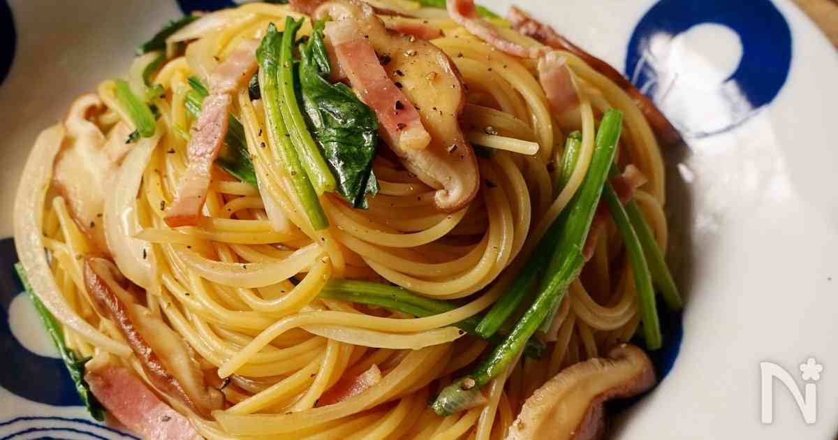 しいたけとほうれん草のめんつゆバターパスタ by 楠みどり | レシピサイト Nadia | ナディア - プロの料理家のおいしいレシピ
