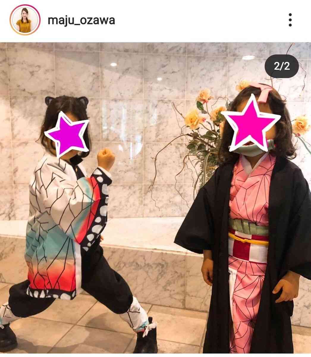 小沢真珠、鬼滅コスプレした6歳長女&4歳次女を公開…髪形まで再現し「クオリティ高い」
