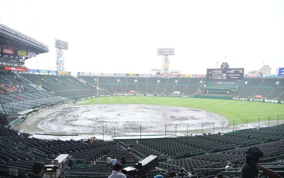 夏の甲子園　荒天続きで日程消化ピンチ　明日13日も雨予報で日程再編成か
