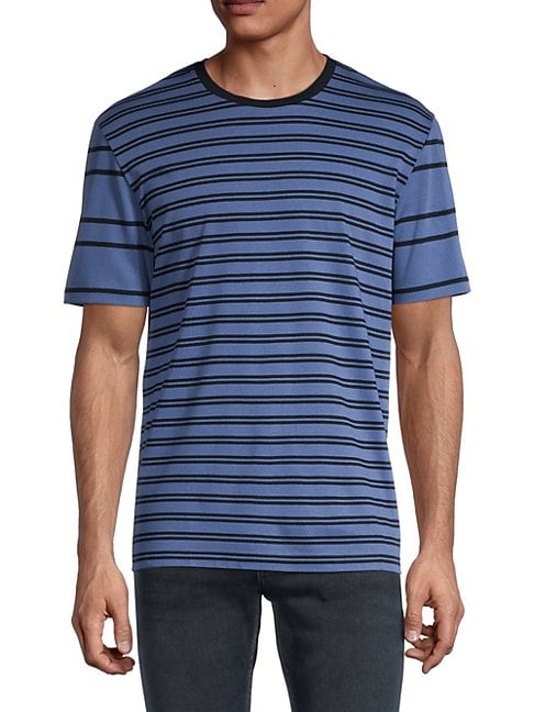 Hugo Boss Tiburt Mixed Stripe T-shirt In Blue 
