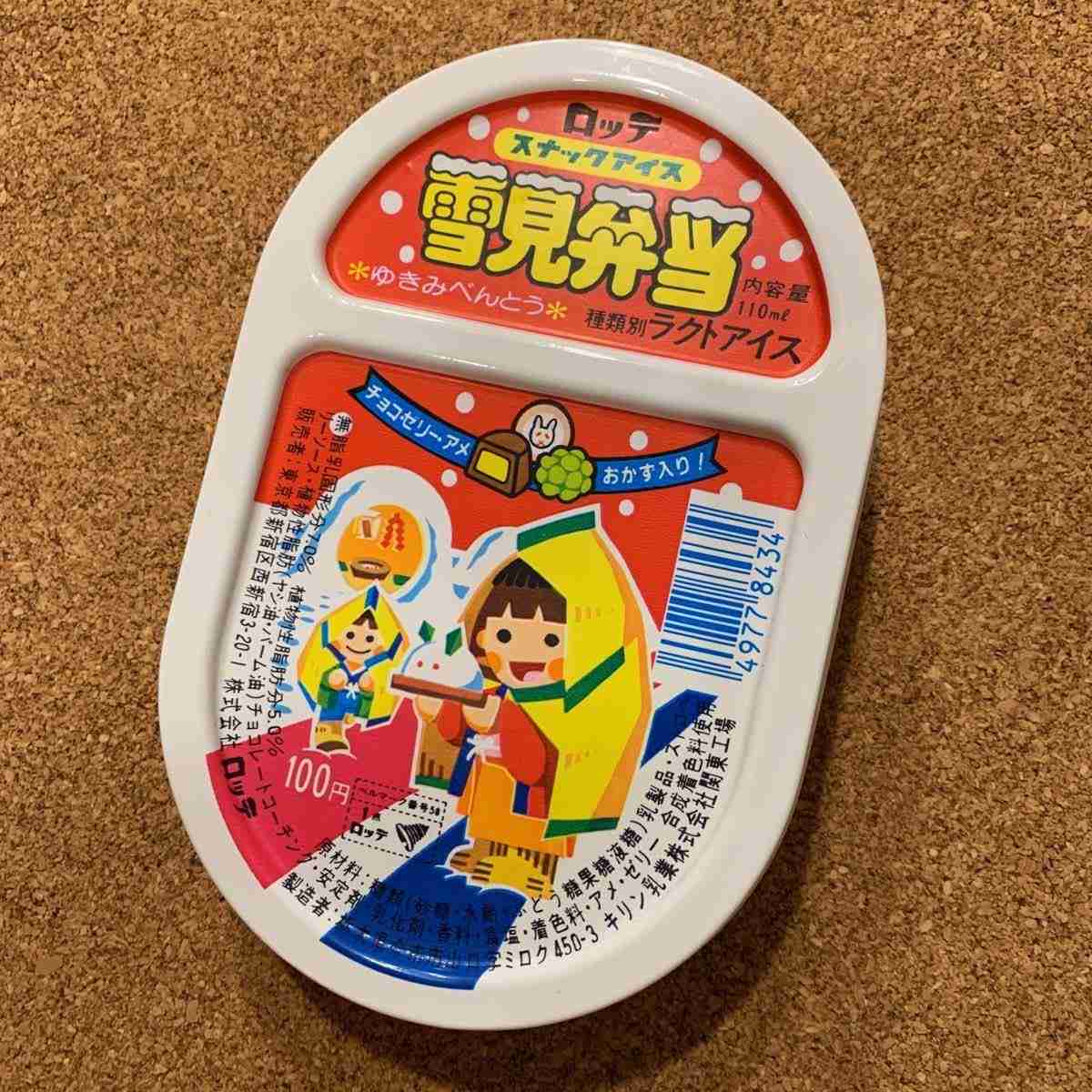 お菓子の懐かしいパッケージを貼るトピ