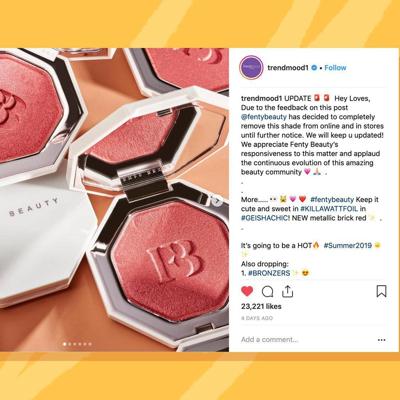 リアーナのコスメブランド、新製品を“芸者”と名付け、「アジアの文化を侮辱している」と炎上し発売中止に
