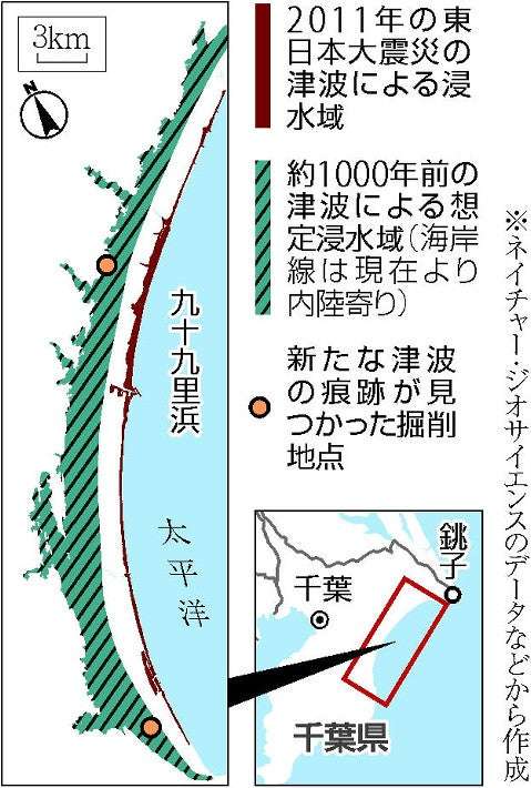 １０００年前「未知の巨大地震」が発生か、九十九里浜に大津波の跡 : 科学・ＩＴ : ニュース : 読売新聞オンライン