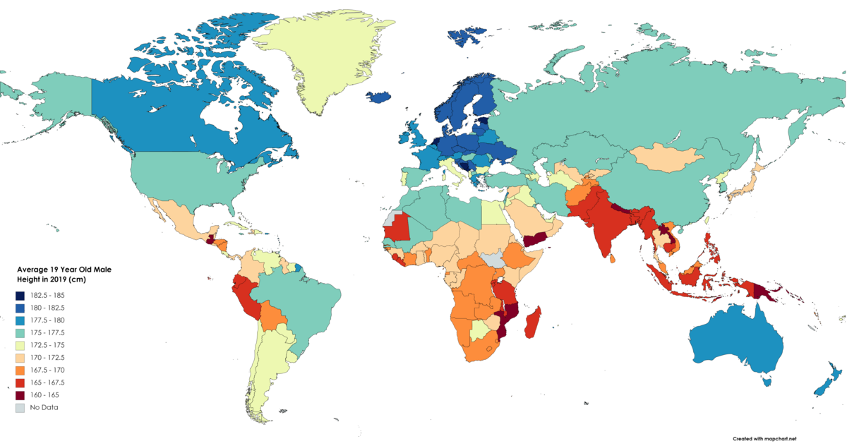 Average human height by country - Wikipedia