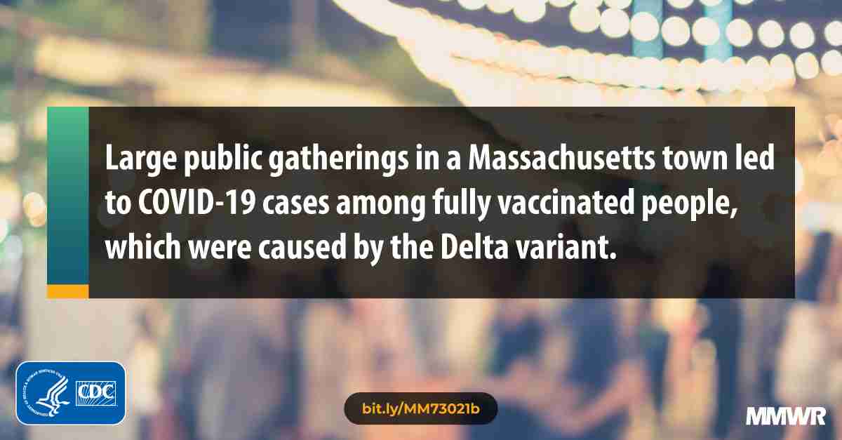 Outbreak of SARS-CoV-2 Infections, Including COVID-19 Vaccine Breakthrough Infections, Associated with Large Public Gatherings — Barnstable County, Massachusetts, July 2021  | MMWR
