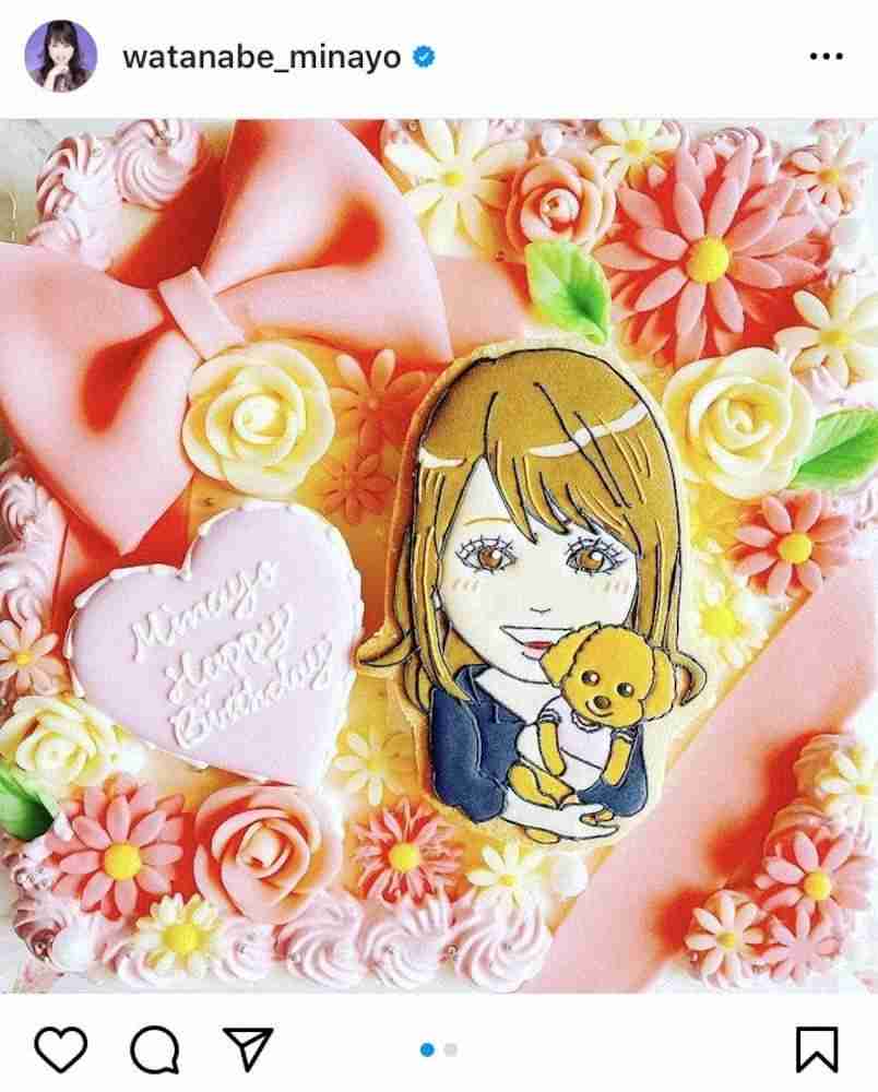 渡辺美奈代　52歳の誕生日に似顔絵バースデーケーキ披露　「とても可愛い」「食べるのもったいない」の声