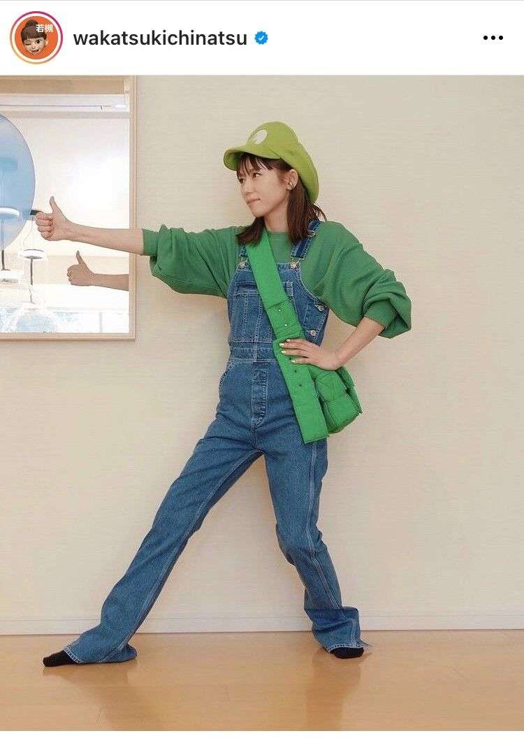 若槻千夏、ハロウィンでルイージのコスプレ姿披露「強制的にルイージです!」