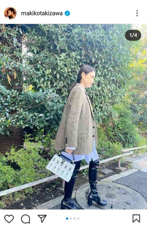 滝沢眞規子 セリーヌ&FENDI&ヴィトンでハンパない上質感 娘撮影の写真も好評