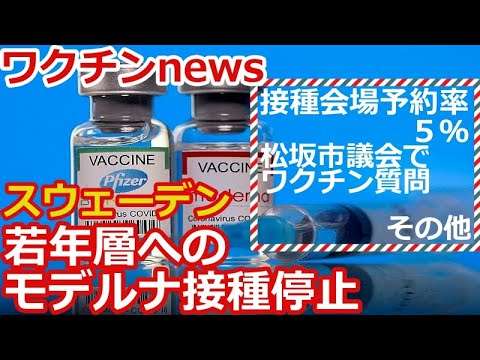 【ワクチンニュース】スウェーデンで若年層へのモデルナ接種停止、接種会場予約率５％、小川とも子議員が質問、ノルウェーの状況、その他 - YouTube