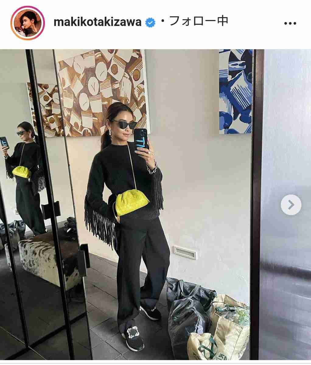 滝沢眞規子 セリーヌ&FENDI&ヴィトンでハンパない上質感 娘撮影の写真も好評