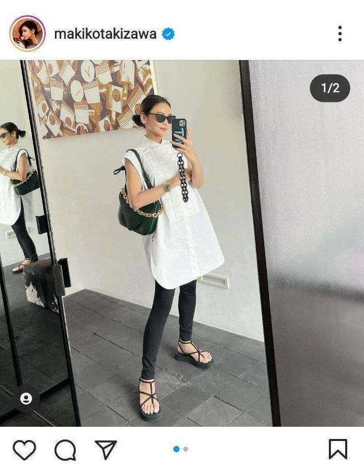 滝沢眞規子 セリーヌ&FENDI&ヴィトンでハンパない上質感 娘撮影の写真も好評