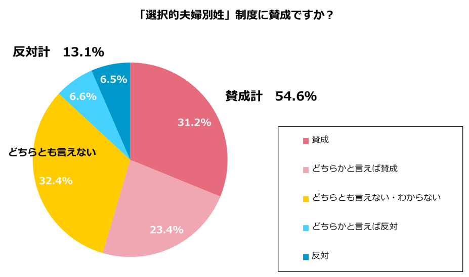 20代～30代独身男女、「夫婦別姓」賛成5割、実際に「別姓にしたい」は2割～女性の5人に1人は夫婦同姓に憧れないと回答～｜タメニー株式会社のプレスリリース