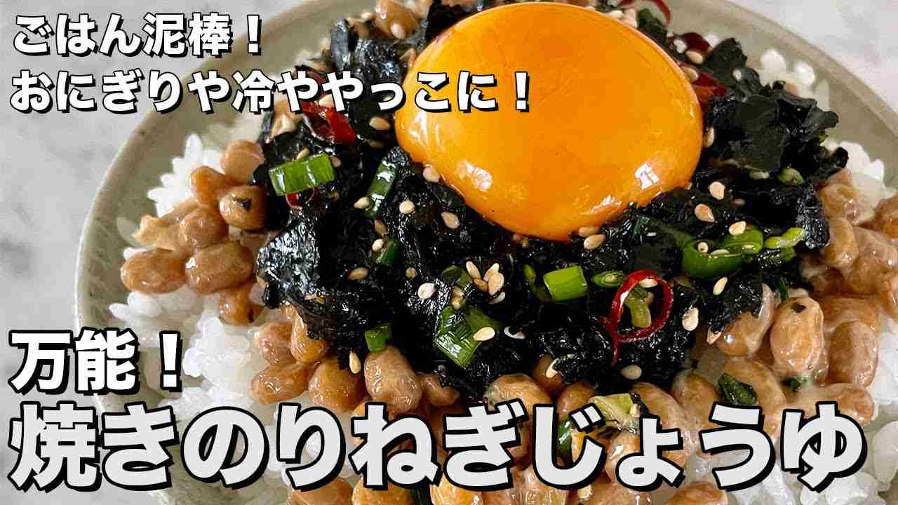 超簡単ごはん泥棒！おにぎりや冷ややっこにしてもウマい！ねぎじょうゆ焼きのりの作り方 - YouTube