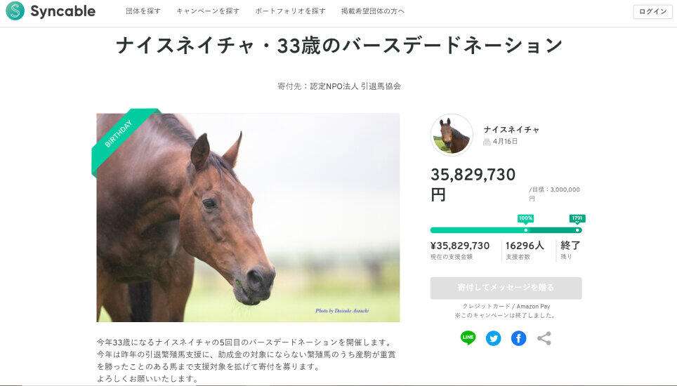 「ウマ娘」効果？引退馬支援に3500万円　目標金額の10倍超...支援団体が感謝の報告: J-CAST ニュース【全文表示】