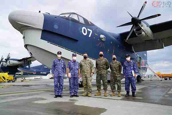 米空軍特殊部隊の副司令官 将来の水上機導入へ向け海自US-2飛行艇を視察（乗りものニュース） - Yahoo!ニュース