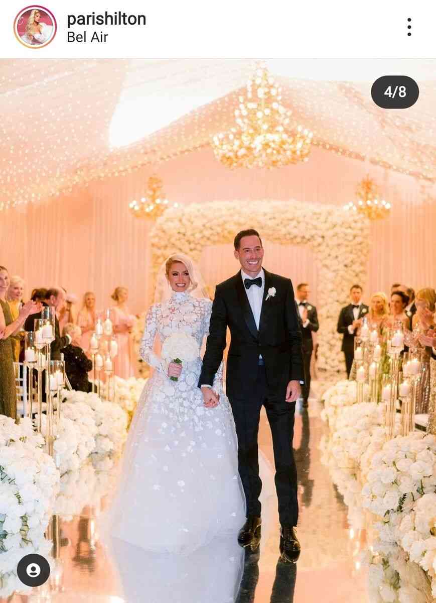 40歳で結婚のパリス・ヒルトン、超豪華な挙式で夫婦ショット＆巨大なダイヤの指輪を公開