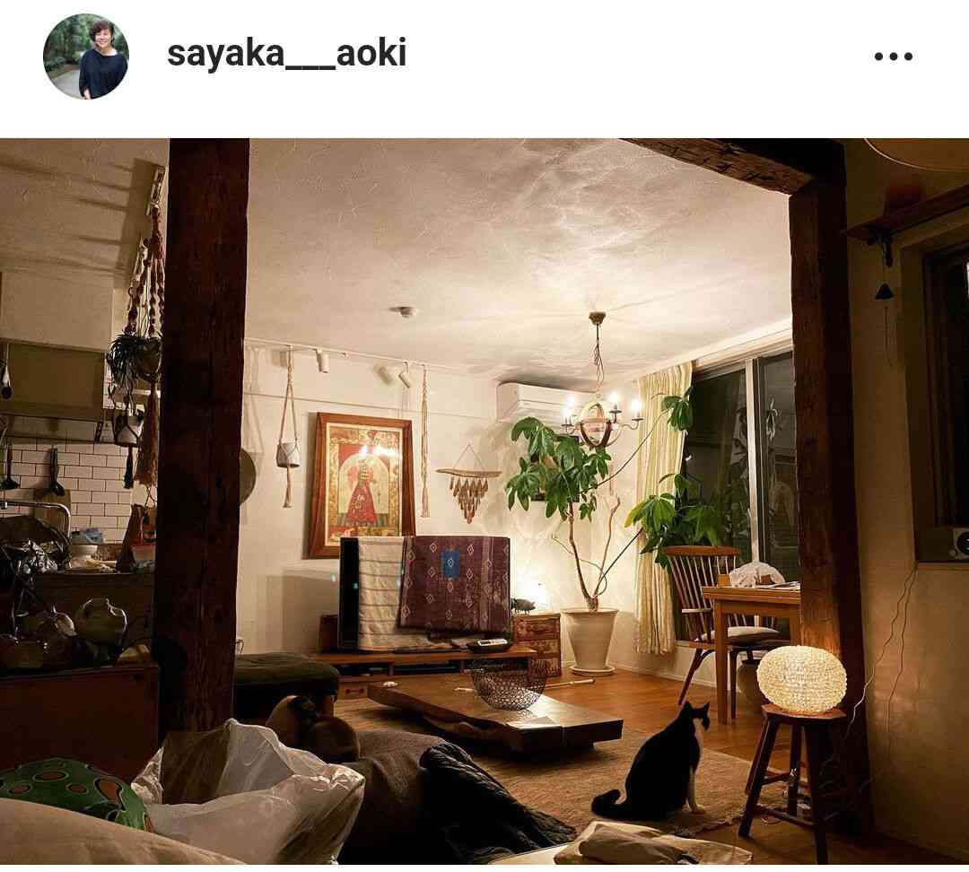 青木さやか、おしゃれな自宅リビング公開 吉田羊も反応「いつでも綺麗なお部屋。ちゃんとしてるなぁ」