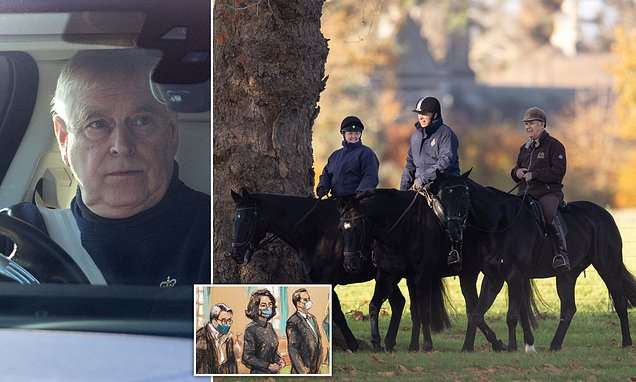 Prince Andrew takes a ride around Windsor Estate | Daily Mail Online