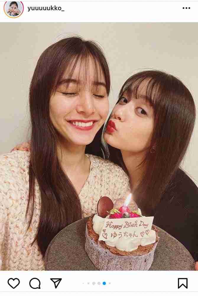 新木優子が28歳誕生日「笑顔で過ごしていきたい」、ケーキ手に親友・谷まりあと満面笑みの投稿に祝福続々
