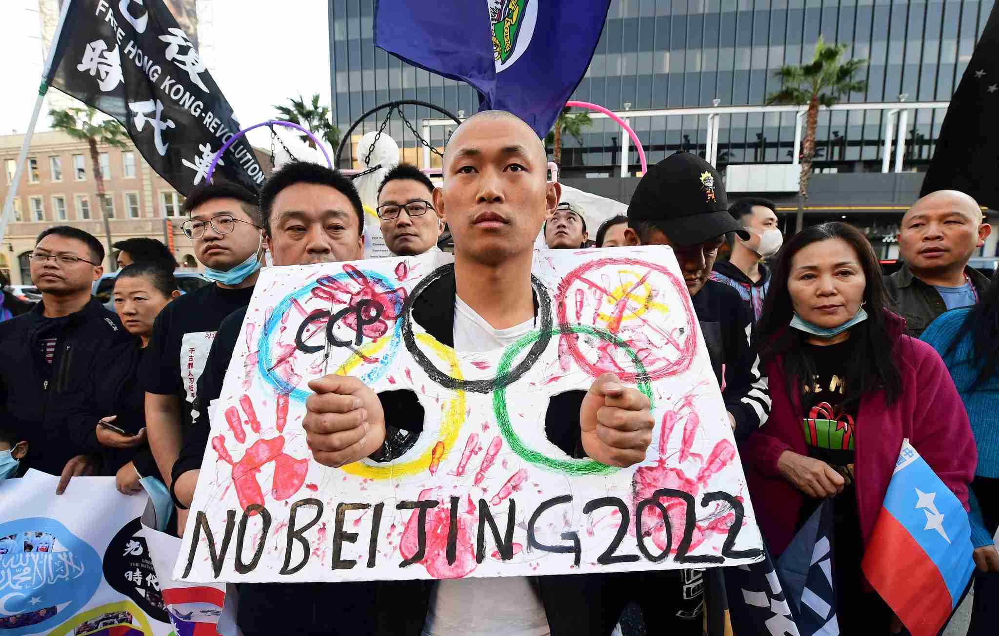 米加州で反北京五輪デモ 中国の人権侵害に抗議（ＡＦＰ＝時事） - Yahoo!ニュース