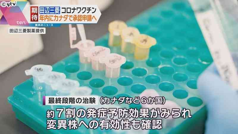 田辺三菱製薬　植物由来の新型コロナワクチン　カナダで承認申請へ　約７割の発症予防効果（読売テレビ） - Yahoo!ニュース