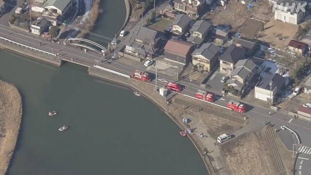 雪でスリップか…車が川に転落 取り残された女性1人を捜索 千葉・香取市