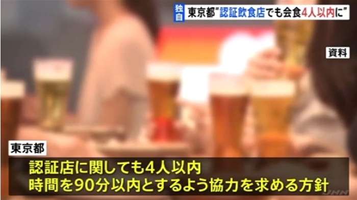 【独自】東京都 “認証飲食店でも会食４人以内に”｜TBS NEWS