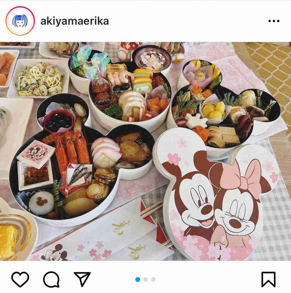 秋山衣梨佳　豪華な“ディズニーおせち”を披露　昨年末に霜降り・粗品と結婚