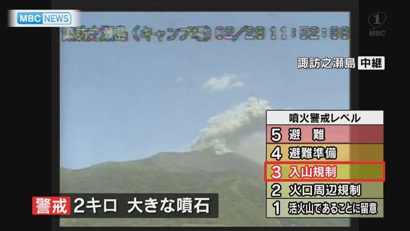 鹿児島・諏訪之瀬島で噴火相次ぐ　噴煙最高２２００メートル（MBC南日本放送） - Yahoo!ニュース
