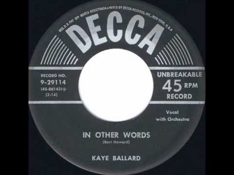 In Other Words (original) - Kaye Ballard 1954.wmv - YouTube