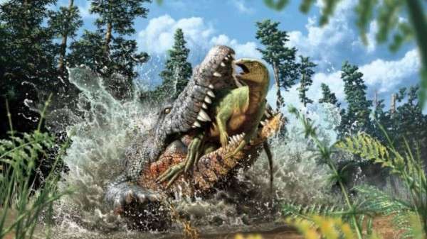 古代ワニの最後の晩餐は恐竜だった。化石からその捕食行動が明らかに