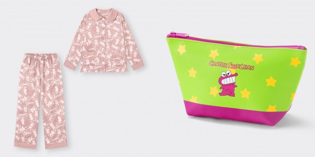 クレヨンしんちゃん：GUと初コラボ　ぶりぶりざえもんのTシャツ　チョコビのポーチ