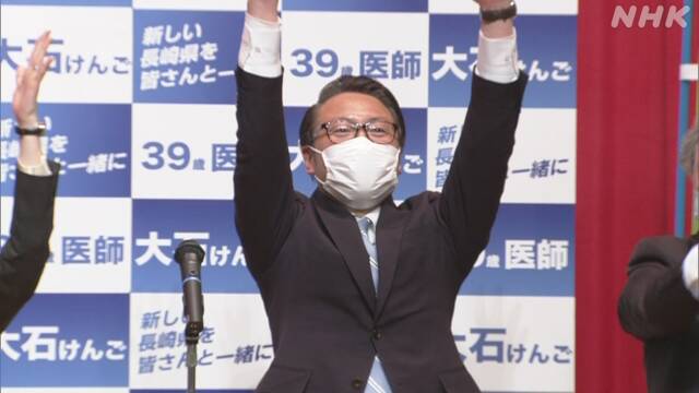 長崎県知事選 新人で39歳の大石賢吾氏 現職らを破り初当選 | 選挙 | NHKニュース