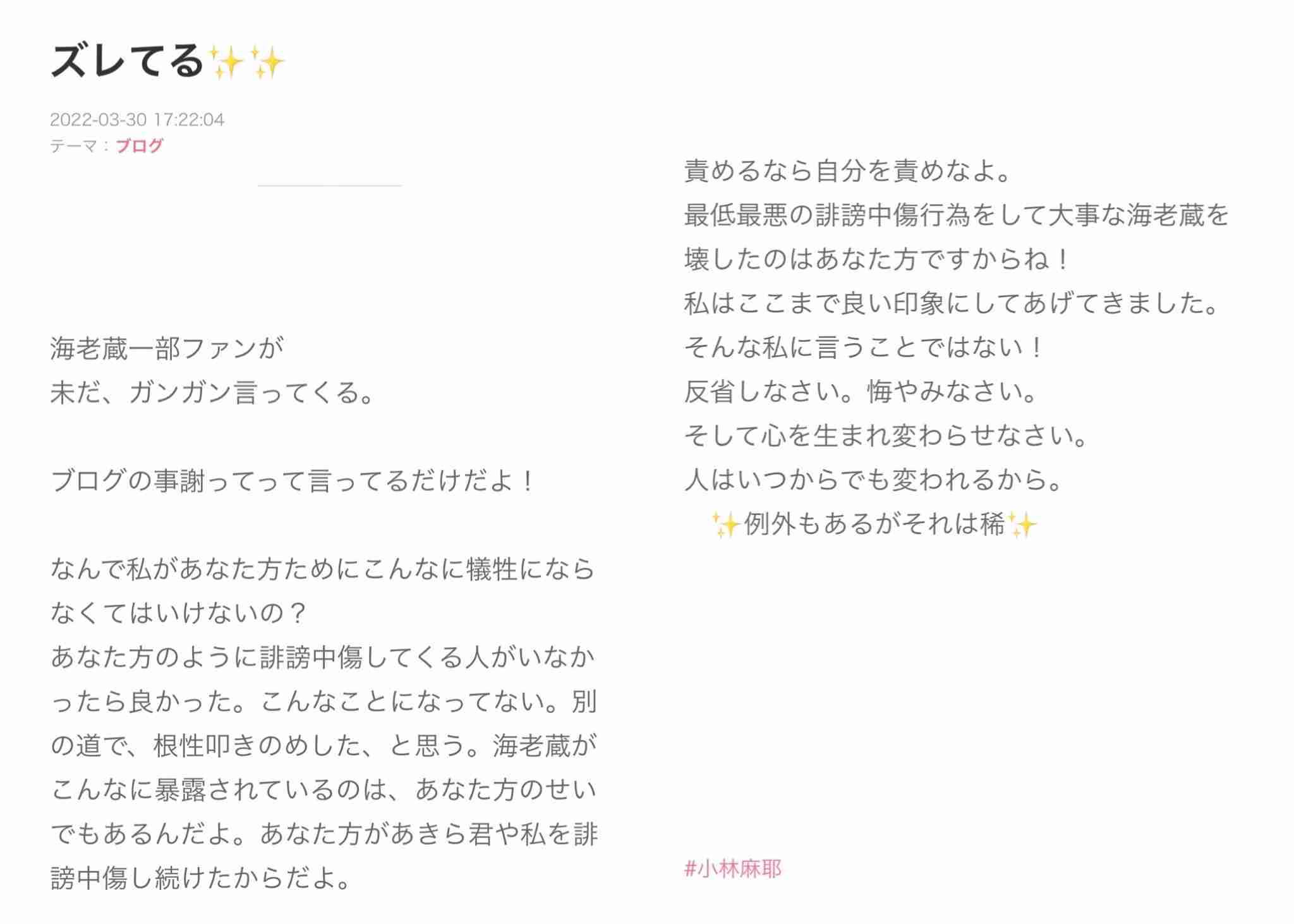 小林麻耶が再婚発表「父とは縁を切って “駆け落ち”」海老蔵への批判動画はすべて削除の急展開