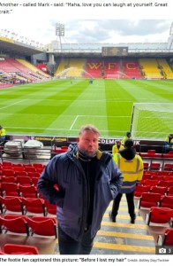 サッカー観戦中に部分かつらがめくれた男性、写真拡散で大爆笑の渦に「接着剤を増量するよ！」（英）
