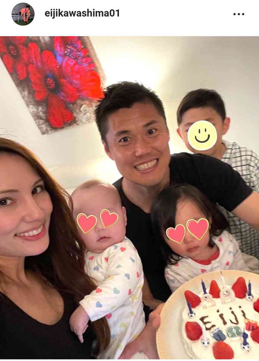 川島永嗣、美人妻＆３人の子どもと家族ショット披露　３９歳誕生日報告「素晴らしい今を積み重ねていけたら」 : スポーツ報知