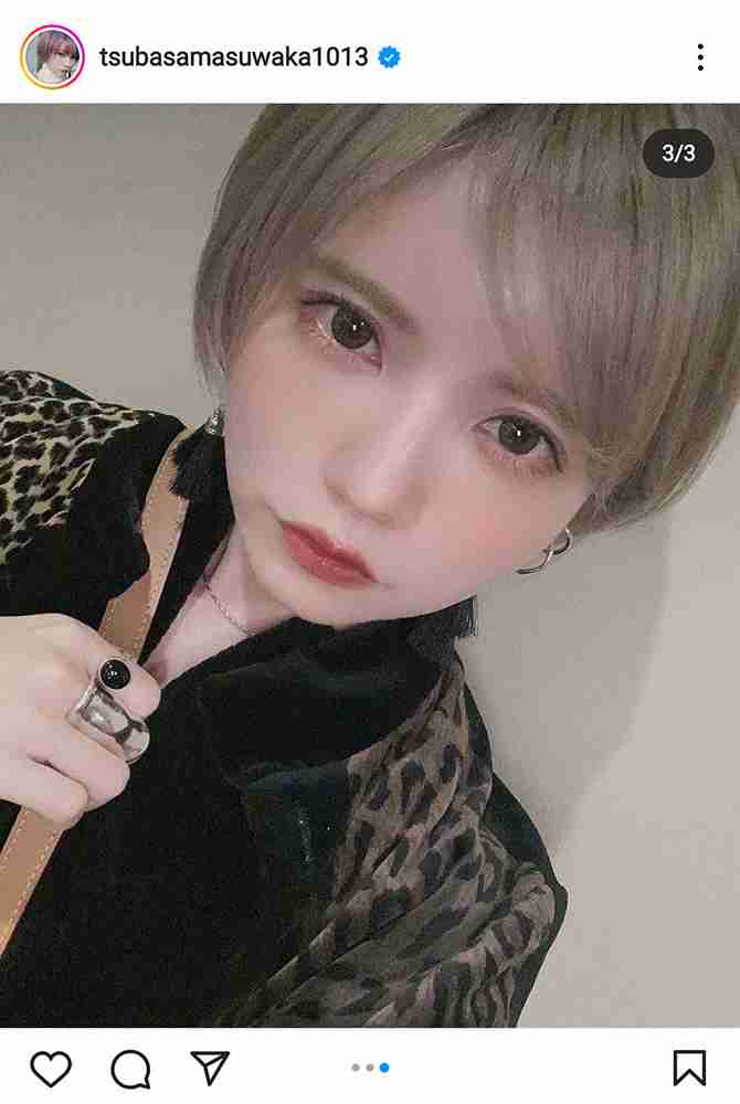 益若つばさ「メイク変えてないのに別人!!」金髪ショート＆ナチュラルロングの髪形披露